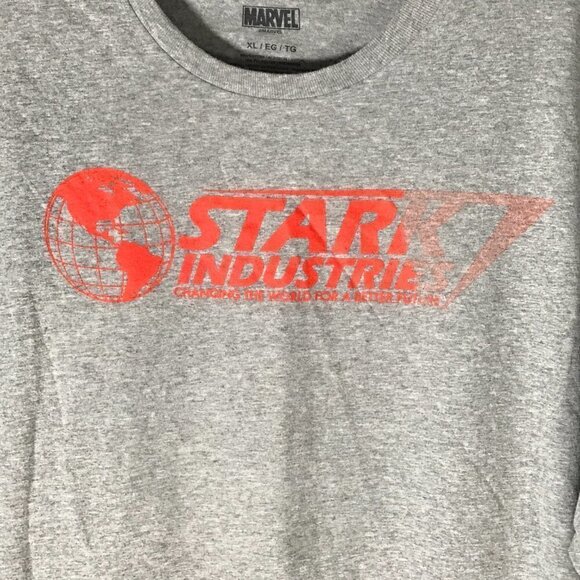 Marvel Iron Man Stark Industries Gray Short Sleeve Tee T Shirt - Picture 3 of 5